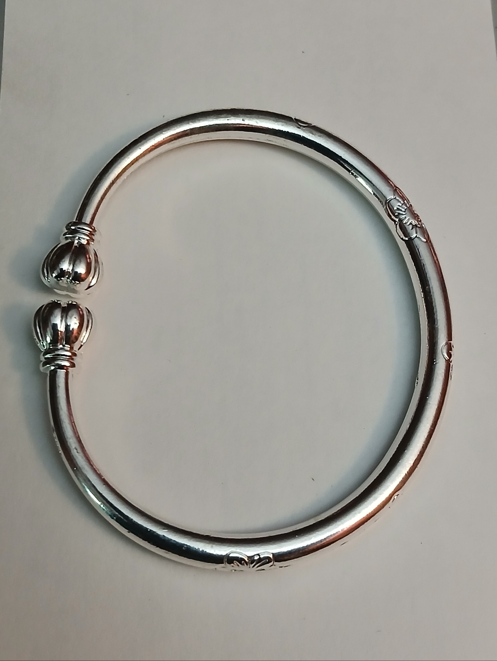 Thick Plated 999 Silver Solid Opening Bracelet - Picture 4 of 10